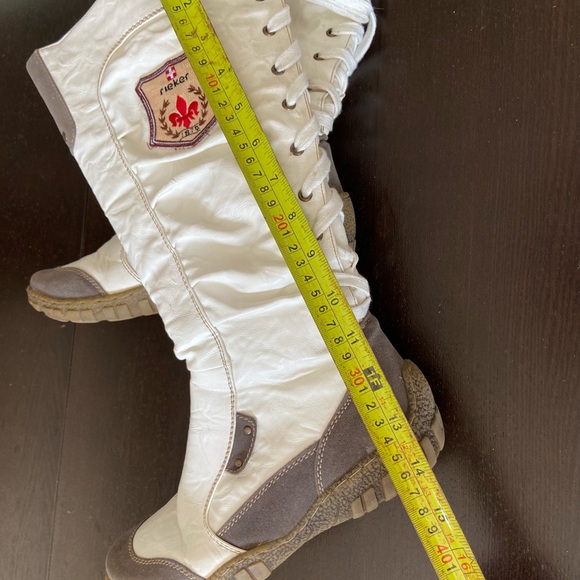 Rieker Switzerland High knee tall winter boots white size 38 - Picture 12 of 12
